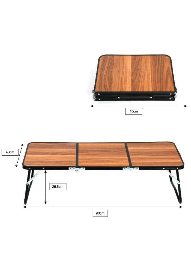 Portable Picnic Camping Table Table 3-Fold Lightweight Folding Table for Outside Picnic Garden Cooking BBQ Fishing Beach Table Size: 90*40cm