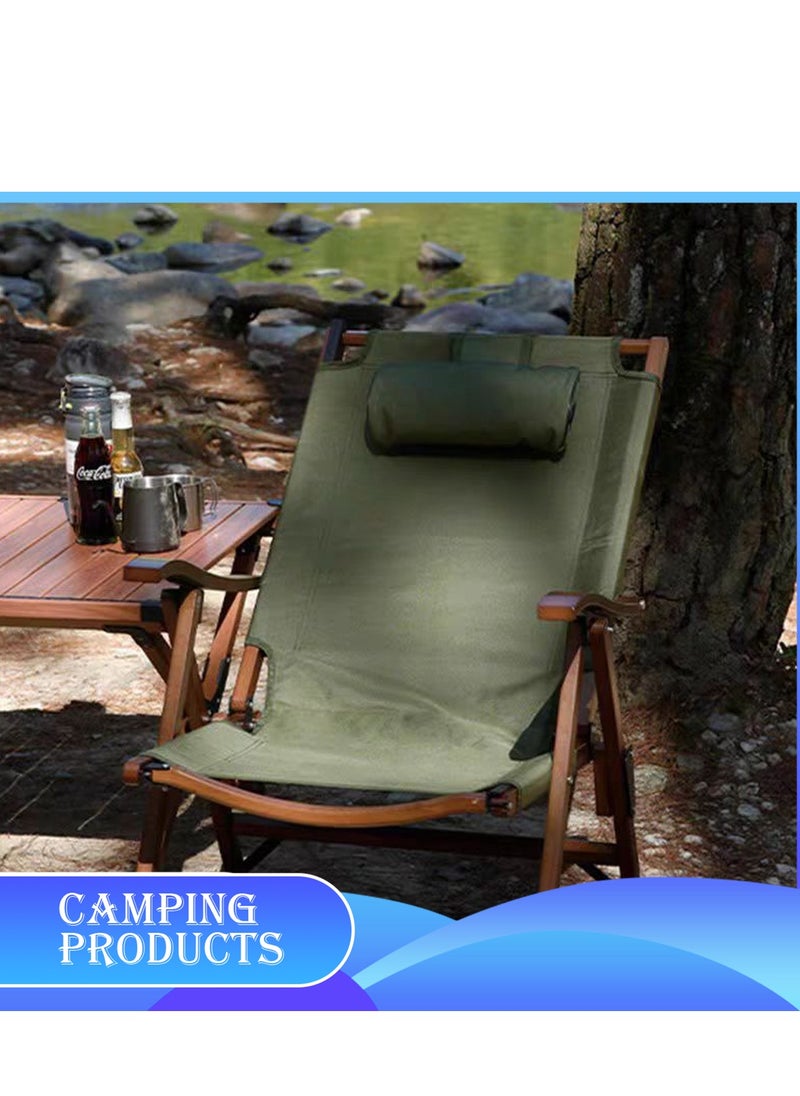 Comfortable Foldable Camping Chair with Adjustable Headrest