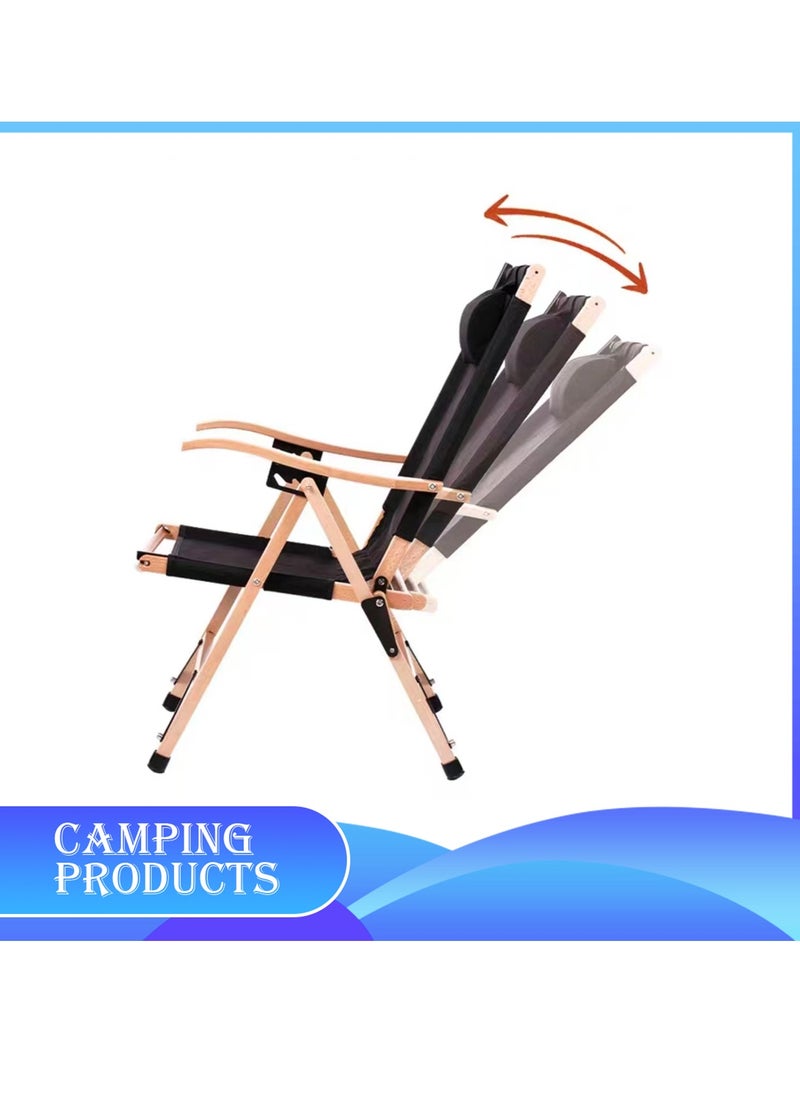 Comfortable Foldable Camping Chair with Adjustable Headrest