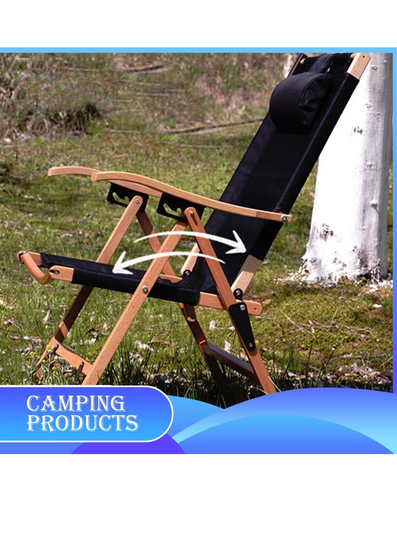 Comfortable Foldable Camping Chair with Adjustable Headrest