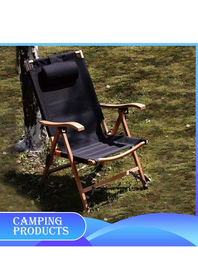 Comfortable Foldable Camping Chair with Adjustable Headrest