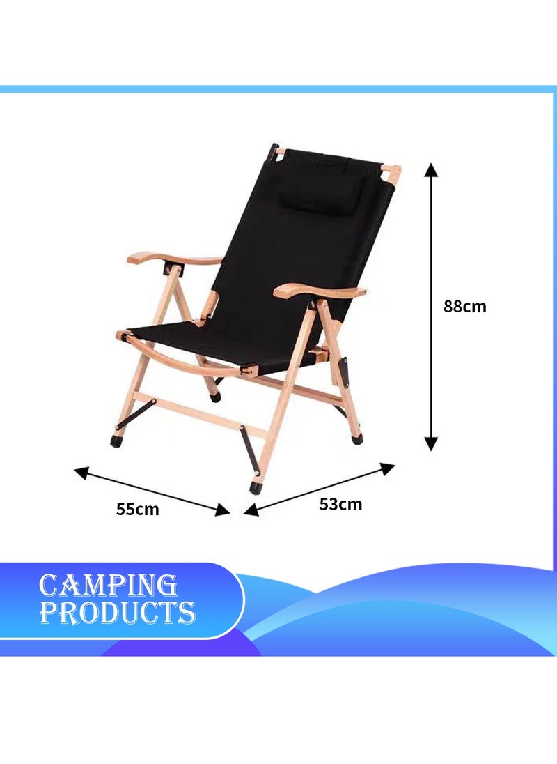 Comfortable Foldable Camping Chair with Adjustable Headrest