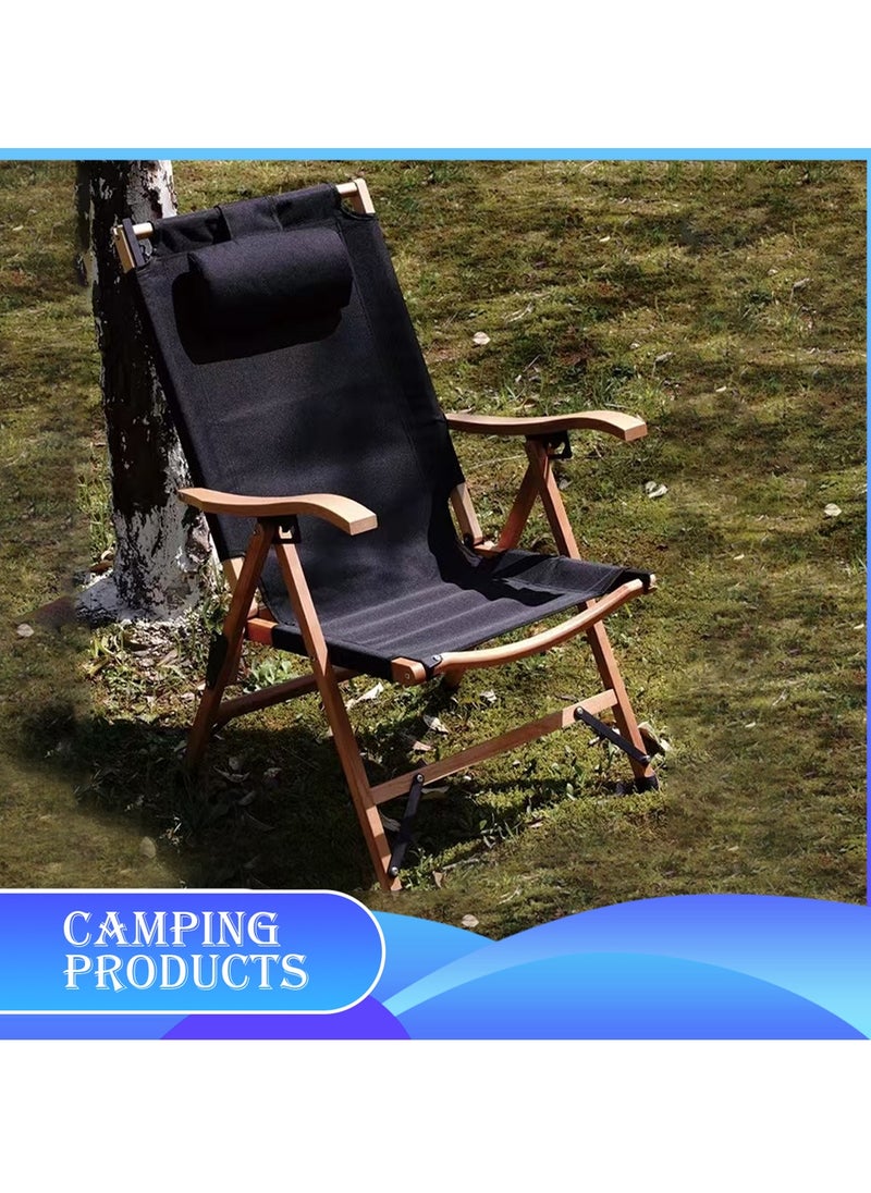 Comfortable Foldable Camping Chair with Adjustable Headrest