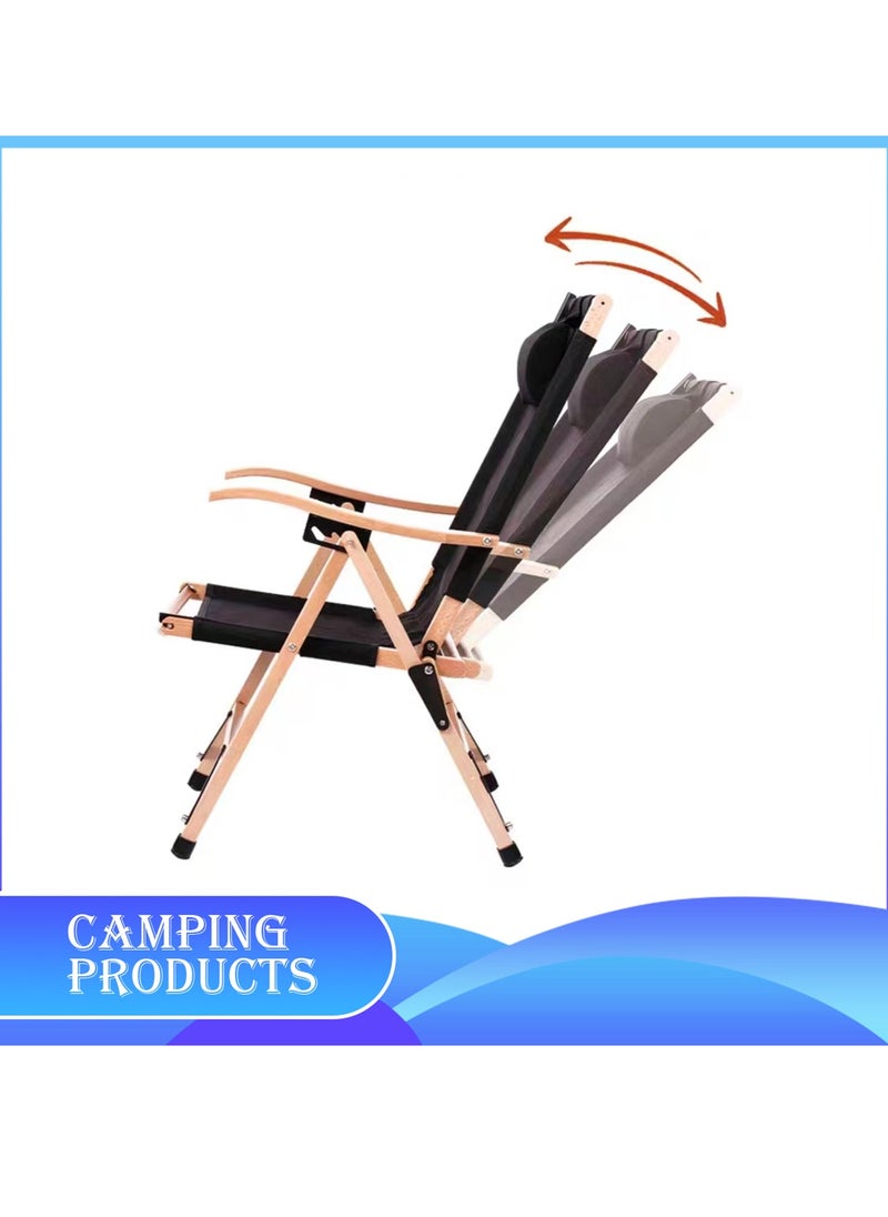 Comfortable Foldable Camping Chair with Adjustable Headrest