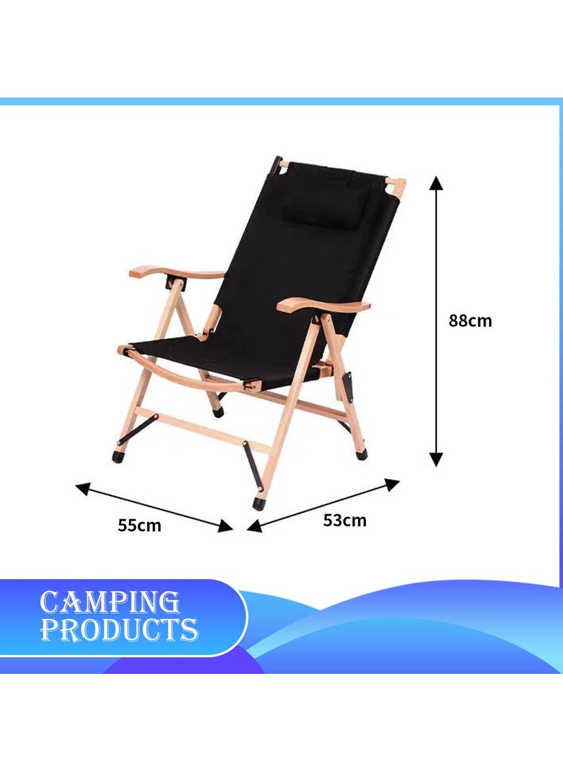 Comfortable Foldable Camping Chair with Adjustable Headrest