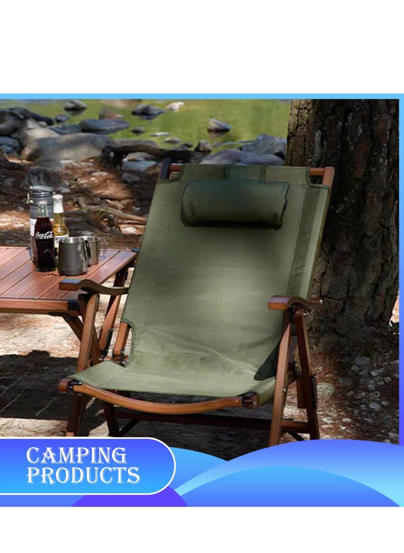 Comfortable Foldable Camping Chair with Adjustable Headrest