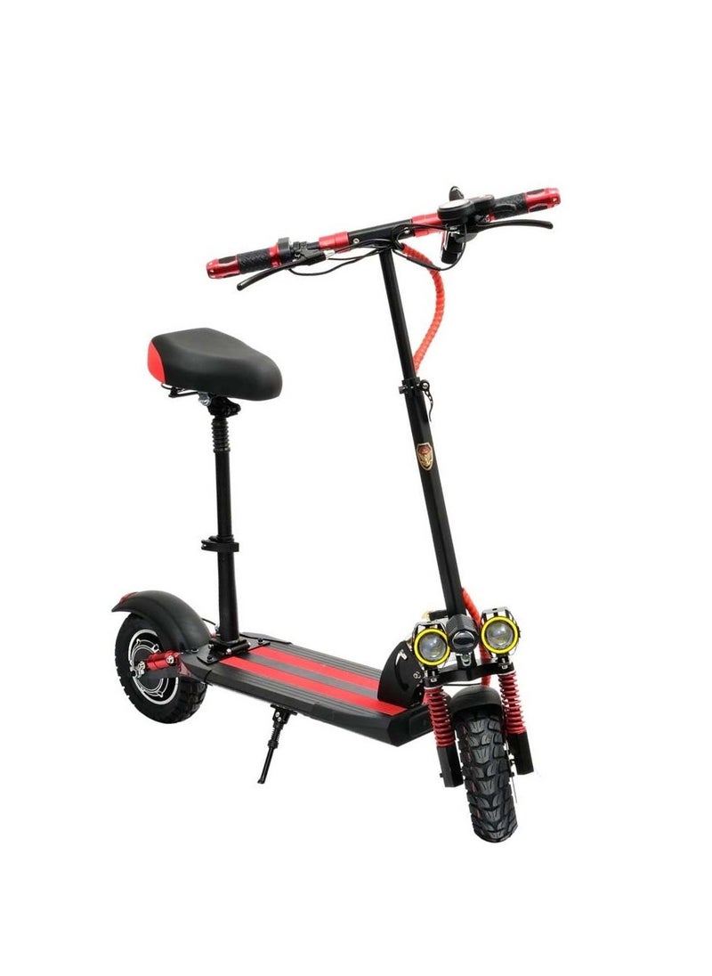 E-Scooter E10 2000W Motor 48V 13Ah Battery, Foldable with Anti Theft RC Red