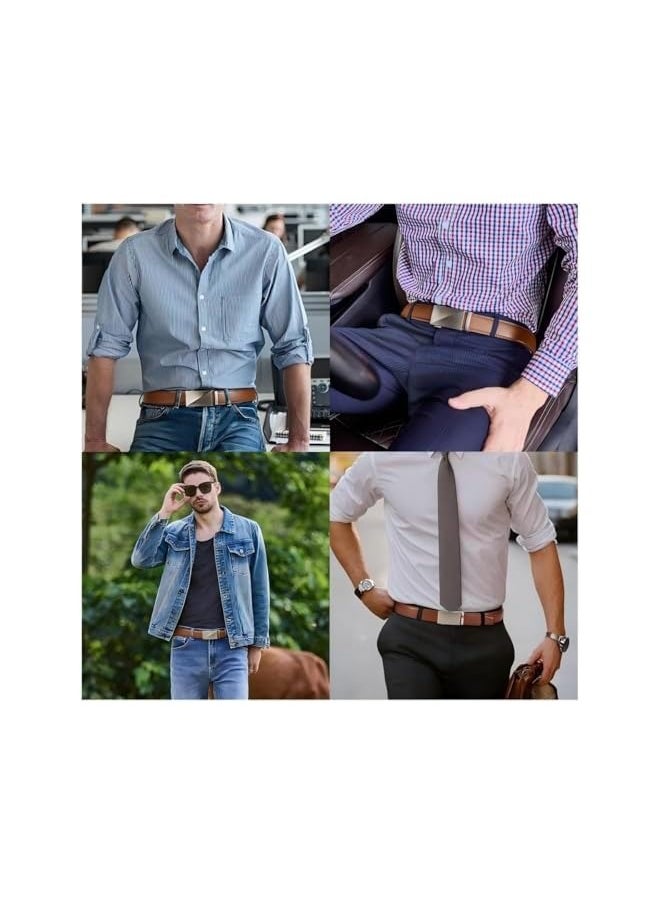 Men's Belt Leather, Reversible Ratchet Belt, Nylon Web Tactical Work Belt with Automatic Slide Buckle, Adjustable Buckle Tactical Nylon Waist Belt Cloth, for Casual Dress Pant,Length Can be Cut