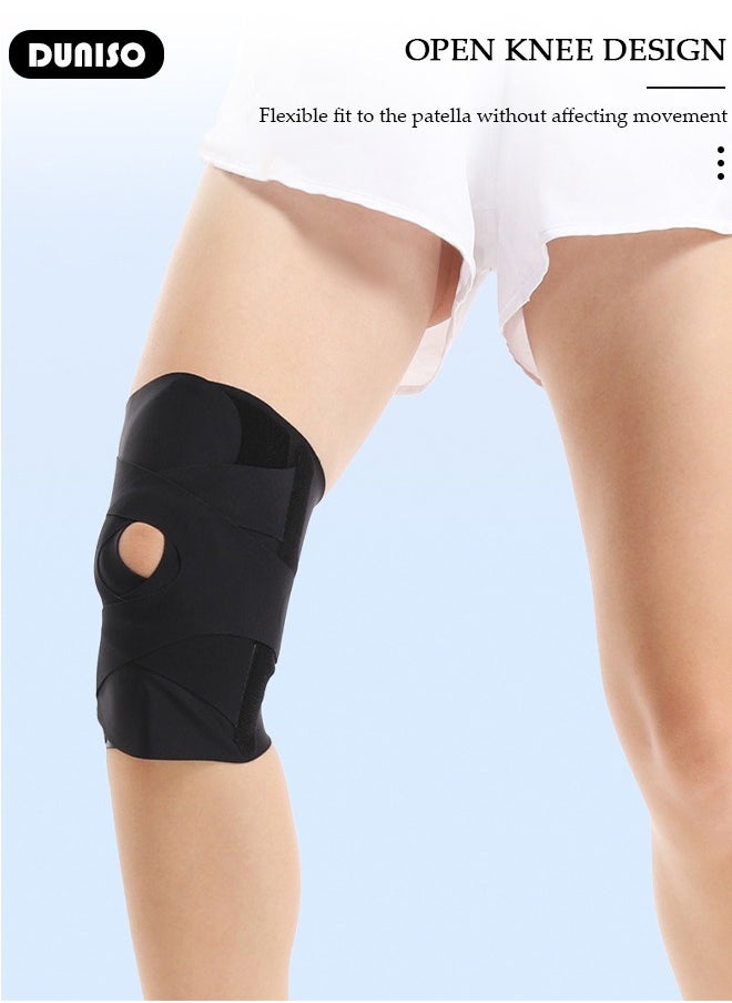 Professional Knee Pad Knee Brace with Side Stabilizers and Patella Gel Pads Adjustable Compression Knee Support Braces for Knee Pain Meniscus Tear ACL MCL Arthritis Joint Pain Relief Injury Recovery