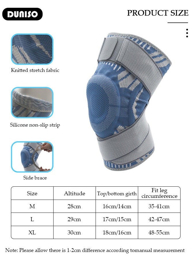 Professional Knee Pad Knee Brace with Side Stabilizers and Patella Gel Pads Adjustable Compression Knee Support Braces for Knee Pain Meniscus Tear ACL MCL Arthritis Joint Pain Relief Injury Recovery