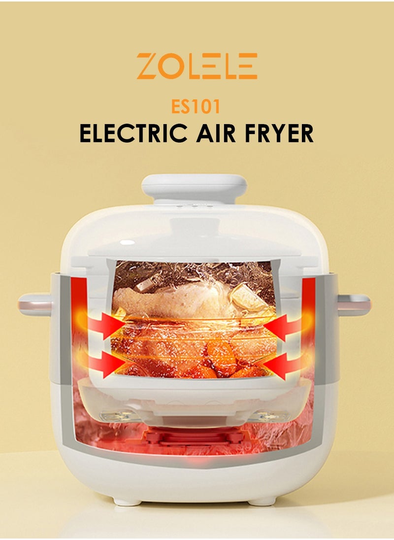 Multi-Function Electric Stew Pot – Versatile Cooking for Soups, Stews, Porridge, and More with Advanced Heat Control, Energy-Efficient Design, and Compact Household Size ES101- White