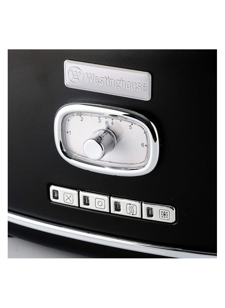 Retro Series 2-Slice Toaster 815W - Black | High-Power Toaster for Even Toasting, Bagels & More