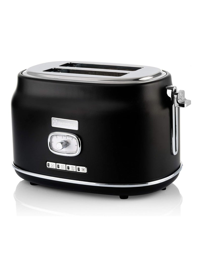 Retro Series 2-Slice Toaster 815W - Black | High-Power Toaster for Even Toasting, Bagels & More