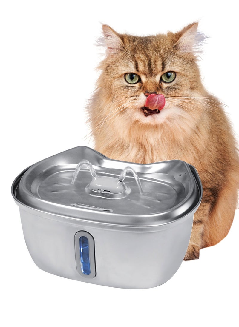 Stainless Steel Pet Water Dispenser Automatic Cat Water Fountain Water Circulation Filtration Water Feeder Cat Water Dispenser