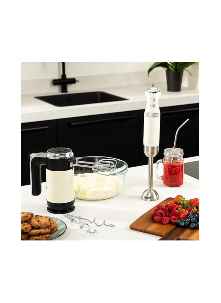 Retro Series Hand Blender - White | Sleek and Durable Blender for Smooth Blending