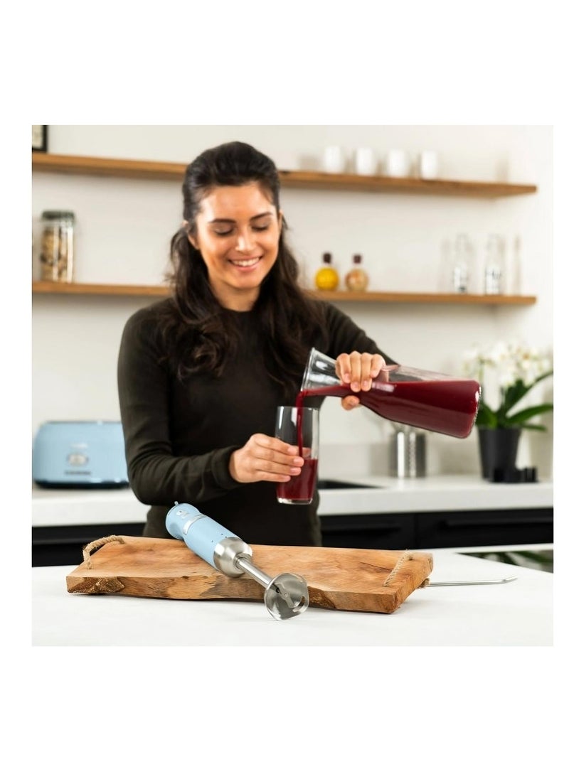 Retro Series Hand Blender - Blue | Stylish and Powerful Blender for Effortless Blending
