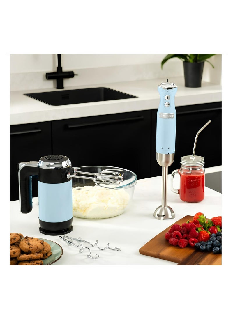 Retro Series Hand Blender - Blue | Stylish and Powerful Blender for Effortless Blending