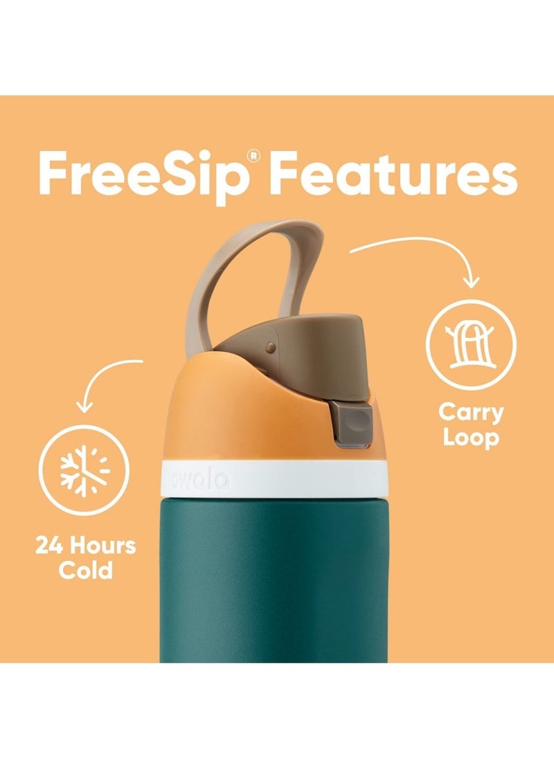 FreeSip Insulated Stainless Steel Water Bottle with Straw for Sports and Travel, BPA-Free, 32oz, Light pink