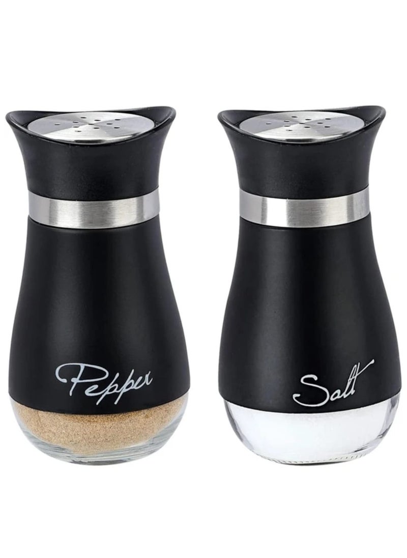 2 pcs of Salt and Paper shakers, Spice Dispenser Adjustable Refillable Paper Shaker Seasoning Jar Kitchen , Ideal For BBQ