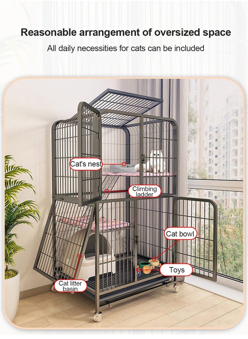 Cat Cage Household Interior Enlarges Free Space Cat Villa Cat House Cat House