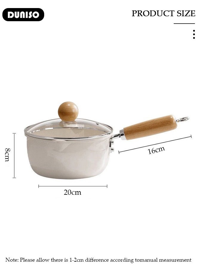 Saucepan with Lid, Small Cooking Pot with Pour Spout, Non Stick Sauce Pan, Nonstick Milk Pan for Induction, Gas and Electric Hobs, Perfect for Cooking Gravies, Pasta, Vegetable and More