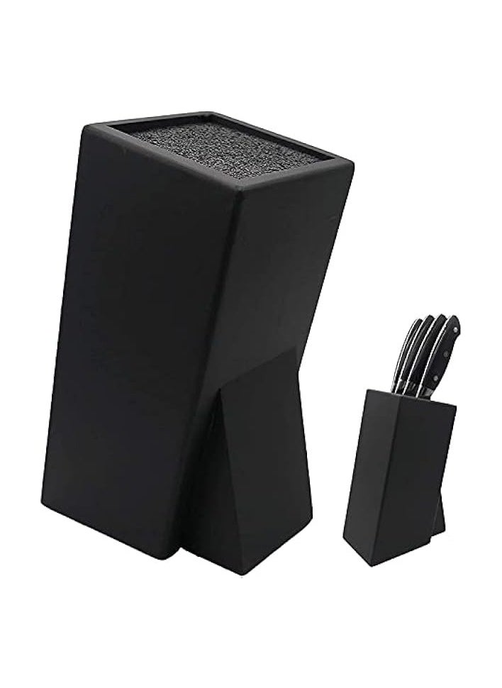 Knife Block Universal Knife Storage for Chef Knife and Cutlery - Removeable Food-Safe Grade Rods for Easy Cleaning-Black Color