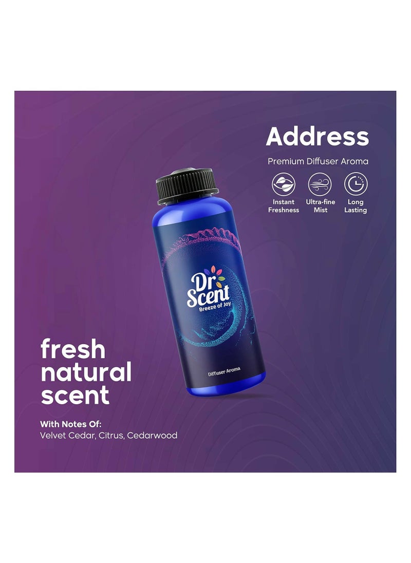 Dr Scent Breeze of Joy Diffuser Aroma Address – Velvet Cedar, Citrus, and Cedarwood Fragrance | Made in the UK (500ml)