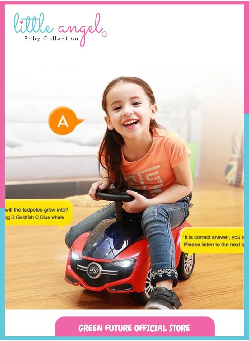 Kids Manual Ride On Car Toy with Steering Wheel Lightweight Durable Design for Toddlers Ideal for Fun and Safe Indoor or Outdoor Play