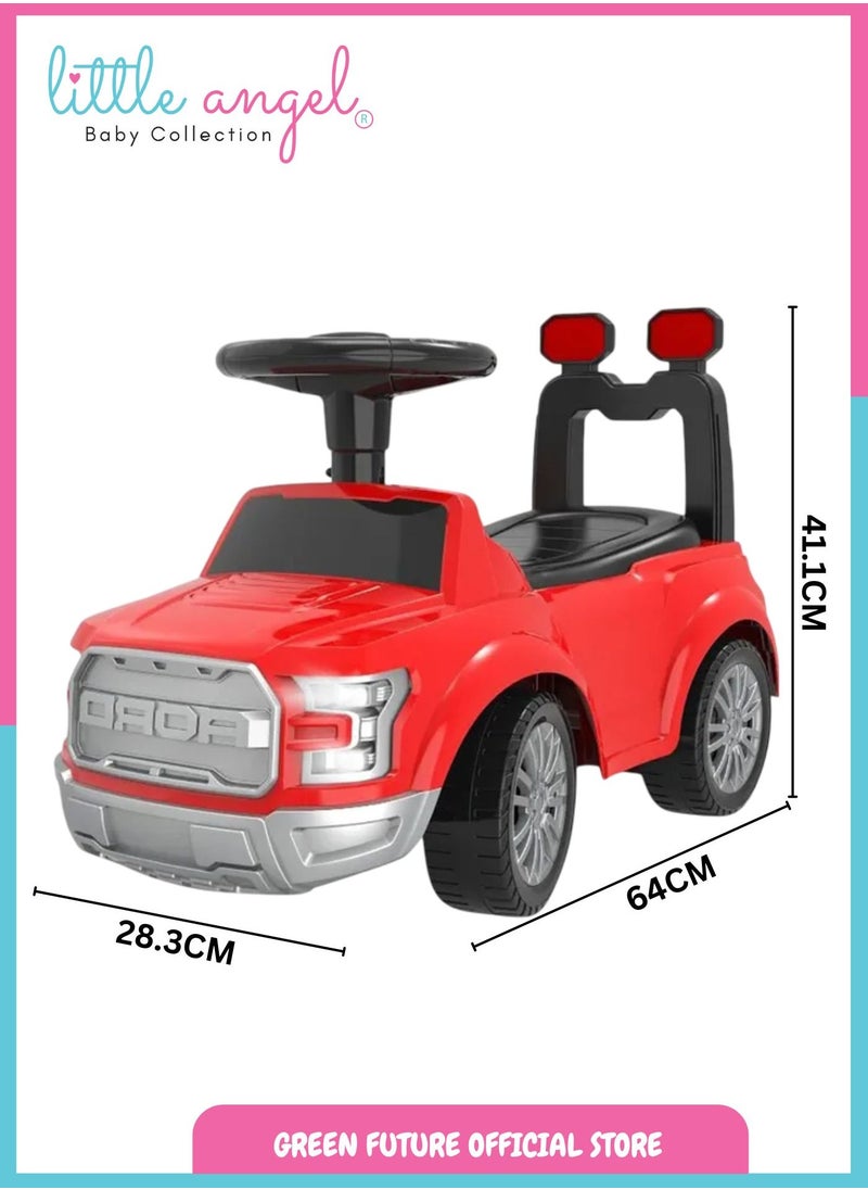 Kids Push Ride On Truck Car Toy with Steering Wheel, Backrest, Durable Design, and Fun for Toddlers Indoor and Outdoor Play