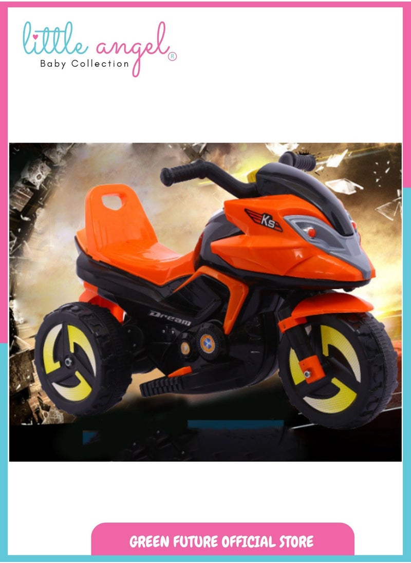 Kids Electric Ride On Motorcycle Battery Powered 3 Wheel Toy Bike for Children with Lights, Sounds, and Safe Design for Outdoor Fun