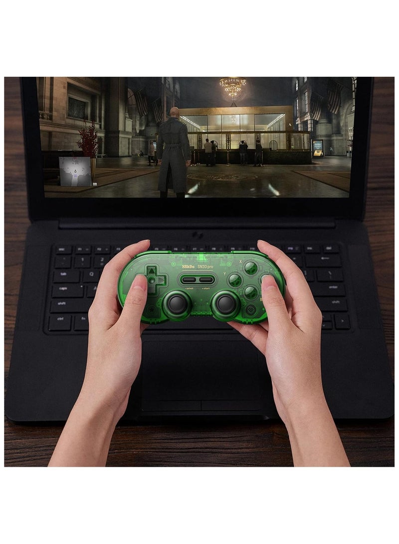 SN30 Pro Wireless Bluetooth Controller (Hall Effect Joystick Update) with Joysticks Rumble Vibration USB-C Cable Gamepad Compatible with Switch,Windows, Mac OS, Android, Steam (Jade Green)