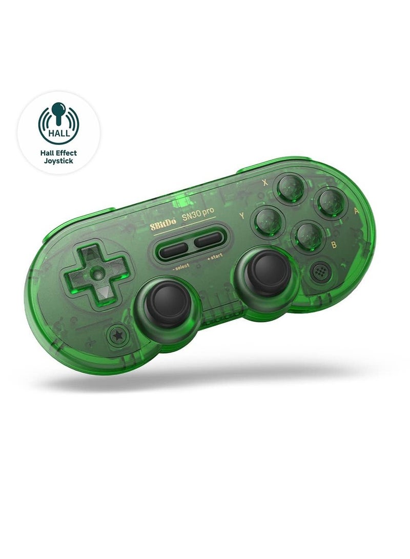 SN30 Pro Wireless Bluetooth Controller (Hall Effect Joystick Update) with Joysticks Rumble Vibration USB-C Cable Gamepad Compatible with Switch,Windows, Mac OS, Android, Steam (Jade Green)