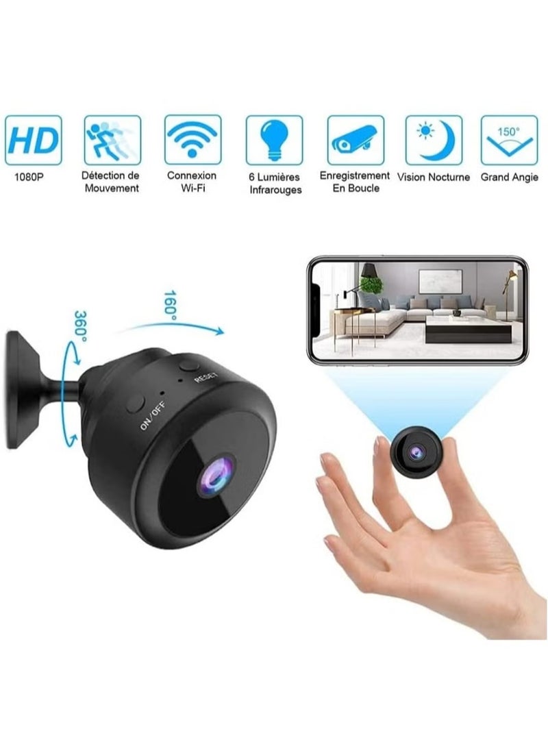 A9 Wi-Fi Mini Monitoring Surveillance Camera | 1080P HD Security Night Clear Vision | Hidden Recording Voice Camera | Suitable for Car, Home, Office, Warehouse, Shop, Indoor & Outdoor Security Safety