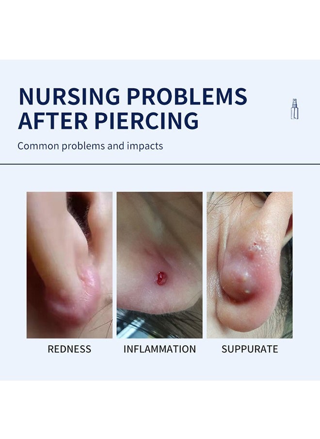 Piercing Aftercare Spray，Piercing Bump Solution，Keloid Shrinking for Ear，Belly， Nose，Piercing Aftercare， All Natural and Gentle Ingredients （60ml）