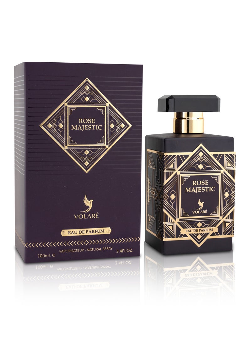 VOLARÉ Rose Majestic Perfume for Unisex, 100ml - Luxurious Floral and Warm Fragrance