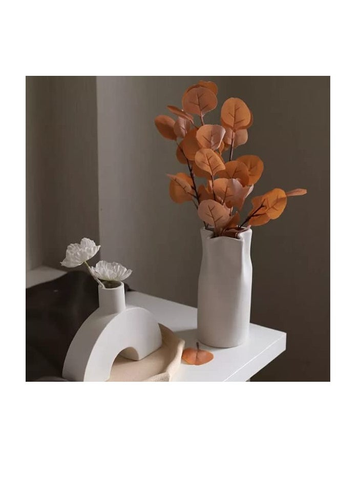 Off White Pillar Candle Flower Vase | Modern Minimalist Design Flower Vase for Elegant Home Décor | Living Room Centerpiece | for Flower Arrangements | Ideal Gift