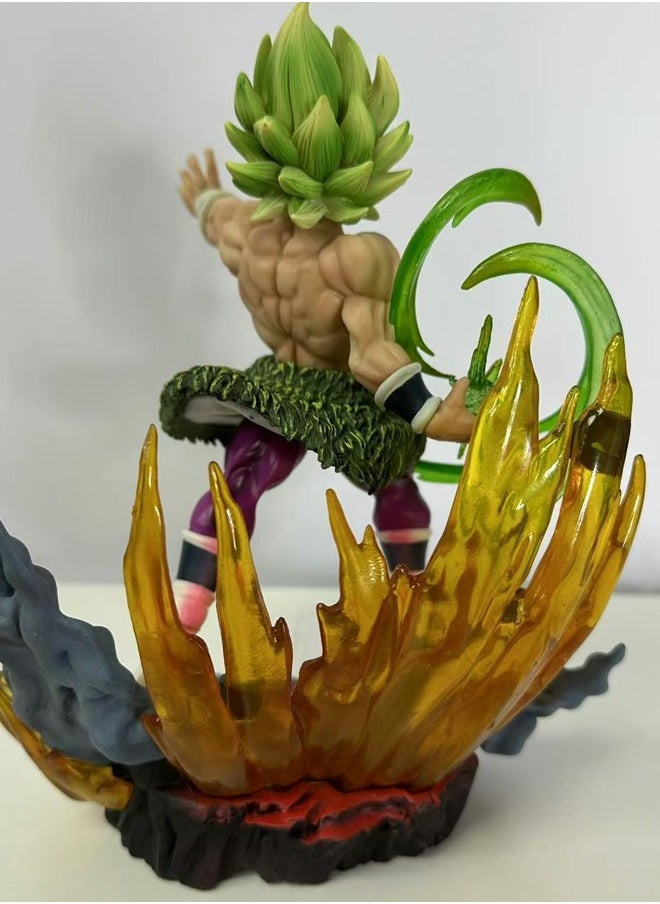 Dragon Ball Broly Action Figure Decorative Resin Sculpture Home Decor Statue, Art Figurine Home Ornament Decoration for Office, Living Room, Bedroom, Book Shelf, TV Cabinet, Desktop