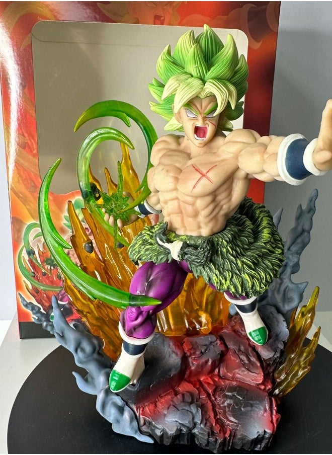 Dragon Ball Broly Action Figure Decorative Resin Sculpture Home Decor Statue, Art Figurine Home Ornament Decoration for Office, Living Room, Bedroom, Book Shelf, TV Cabinet, Desktop