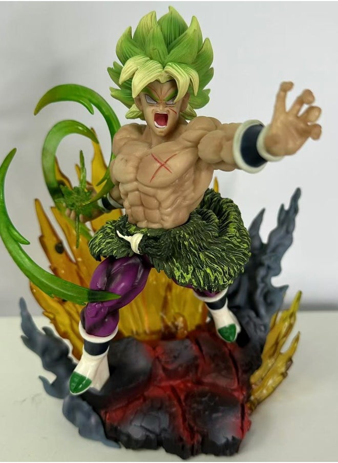 Dragon Ball Broly Action Figure Decorative Resin Sculpture Home Decor Statue, Art Figurine Home Ornament Decoration for Office, Living Room, Bedroom, Book Shelf, TV Cabinet, Desktop