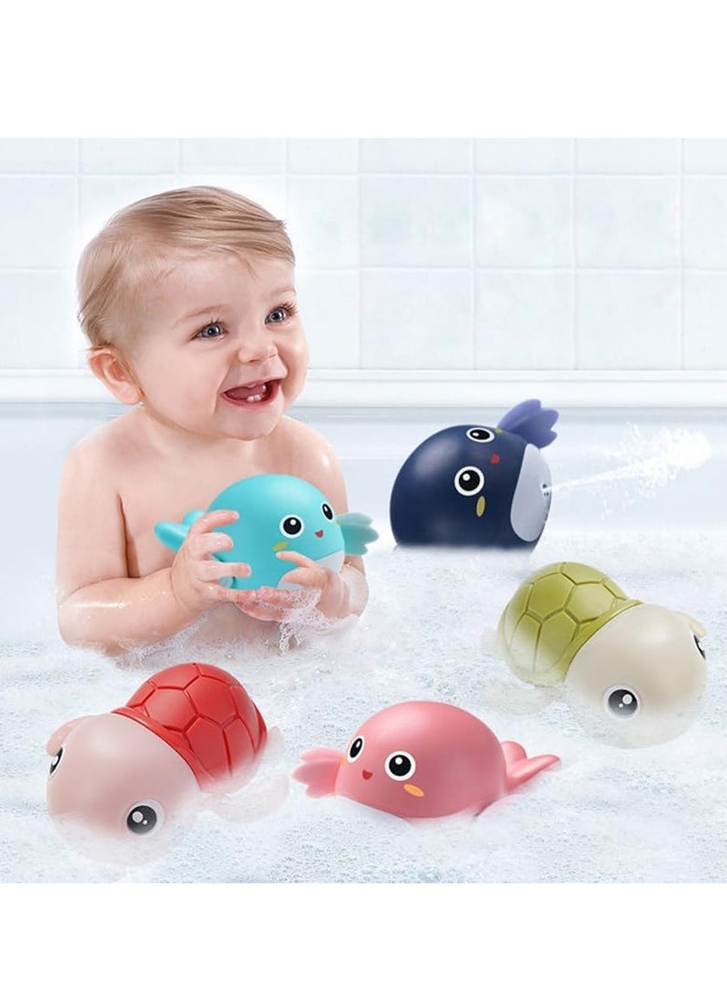 Bath Toy Cute Animal Clockwork Bathtub Swimming Pool Toy Baby Bath Toys for Toddlers 1 to 3 Boys and Girls Water Bath Toy Set 5 Pack