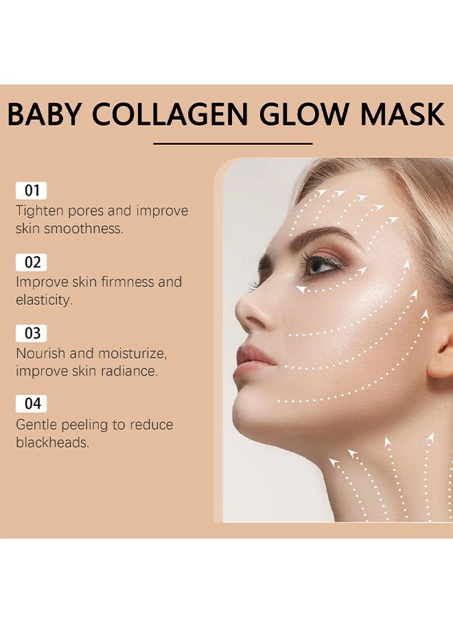 T3 Baby Collagen Glow Mask，T3 Collagen Pestlo Mask, Pestlo Baby Collagen Glow Mask, Pestlo T3 Collagen Mask, T3 Collagen Peel Off Mask, Korean Skin Care Facial Mask, Anti Wrinkle Firming Face Masks （100G)