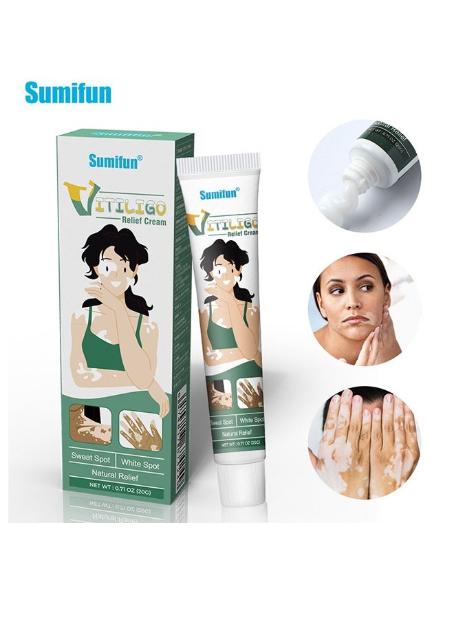 Vitiligo Relief Cream, Treatment for Skin Vitiligo Ointment, Fade White Spot and Improve Skin Pigmentation Cream, Vitiligo Cream for Skin Healthy Care 20G