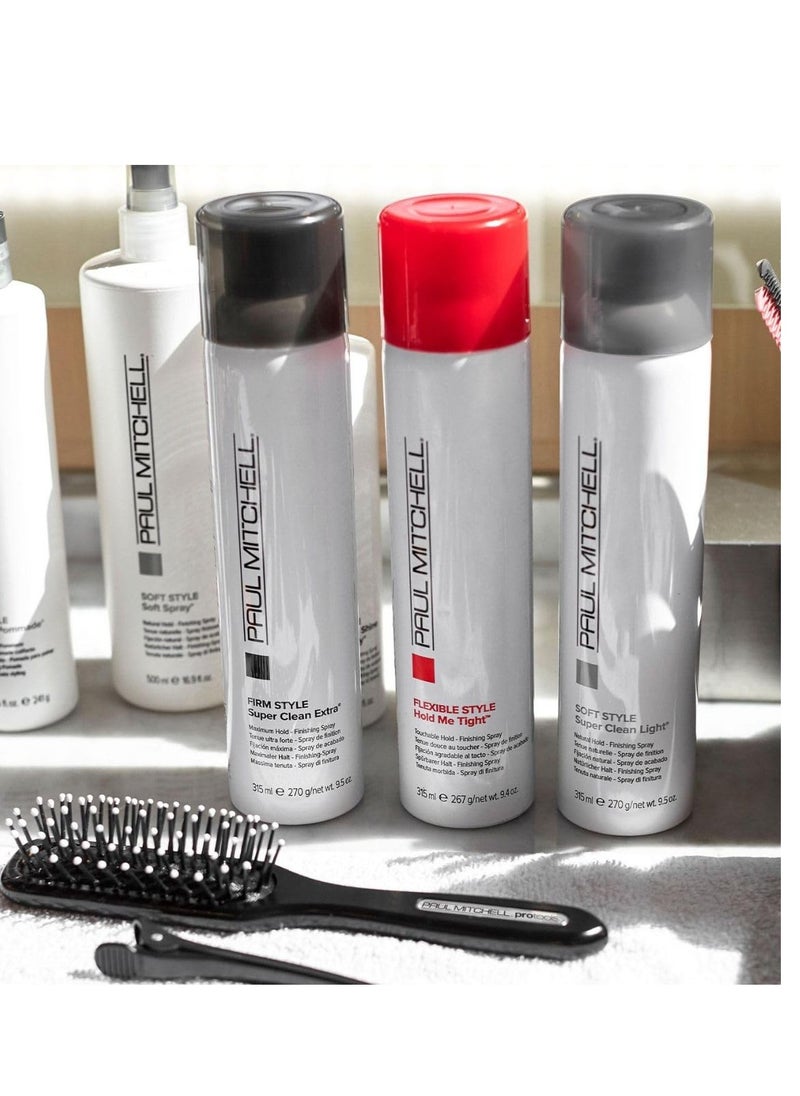 Paul Mitchell Super Clean Light Finishing Hairspray, Natural Hold, Touchable Finish, For Fine Hair, 9.5 oz.