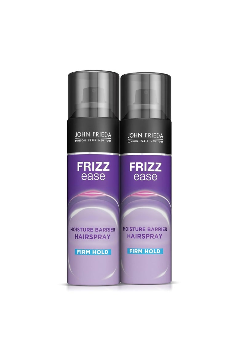 John Frieda Frizz Ease Moisture Barrier Hairspray, Firm Hold Hairspray, Seals Out Moisture, Blocks Frizz, Protects Against Heat, and Keeps Hair Straight with Long-Lasting Hold, 12 Oz, Pack of 2