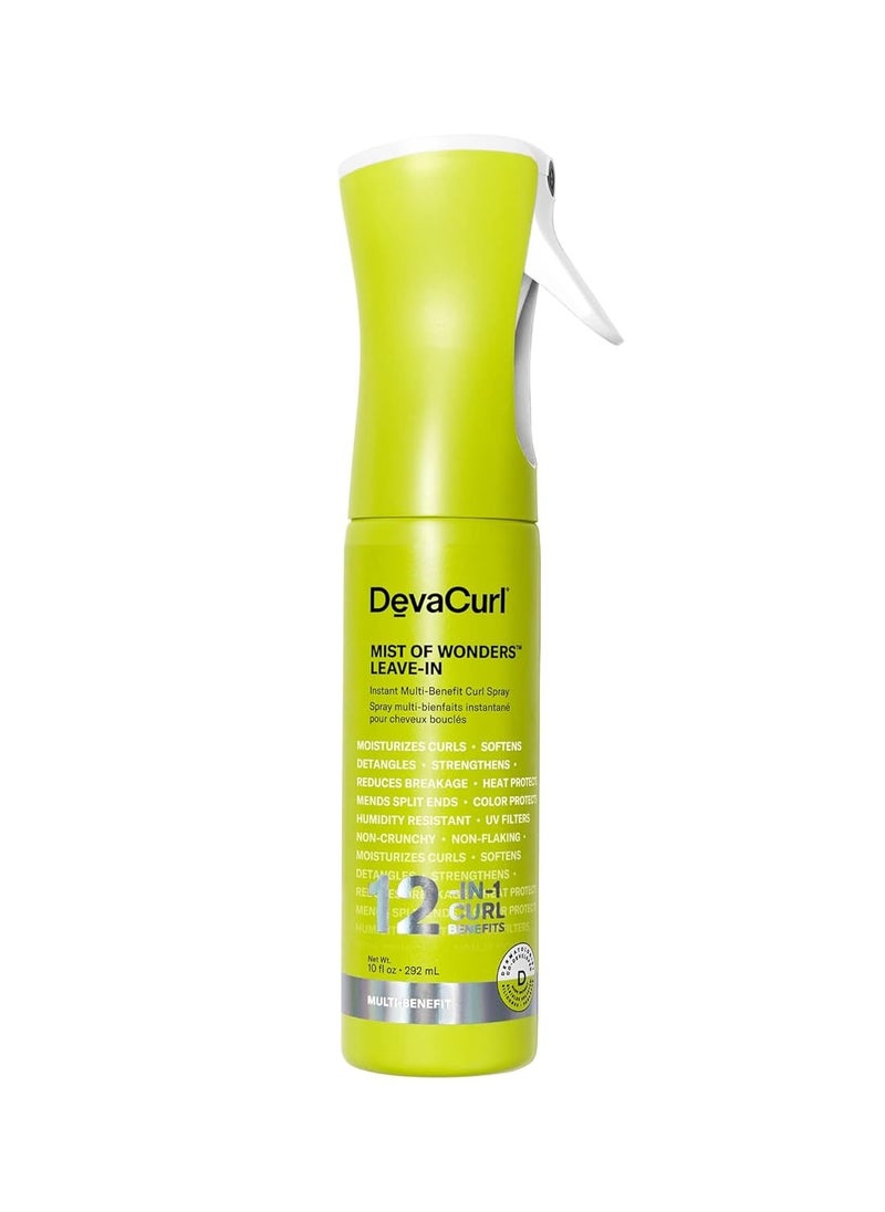 DevaCurl Mist of Wonders Leave-In Multi-Benefit Curl Spray with Nutri-Curl Complex | Continuous Mist Spray | 12-in-1 Curl Benefits