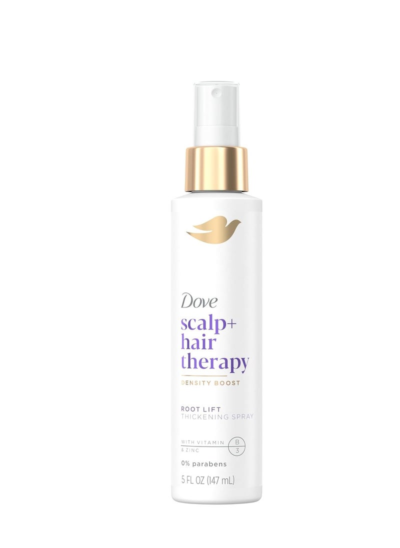 Dove Density Boost Root Lift Thickening Spray for Fuller Hair and Scalp Therapy, with Vitamin B3, Zinc and 0% sulfates, 5 oz