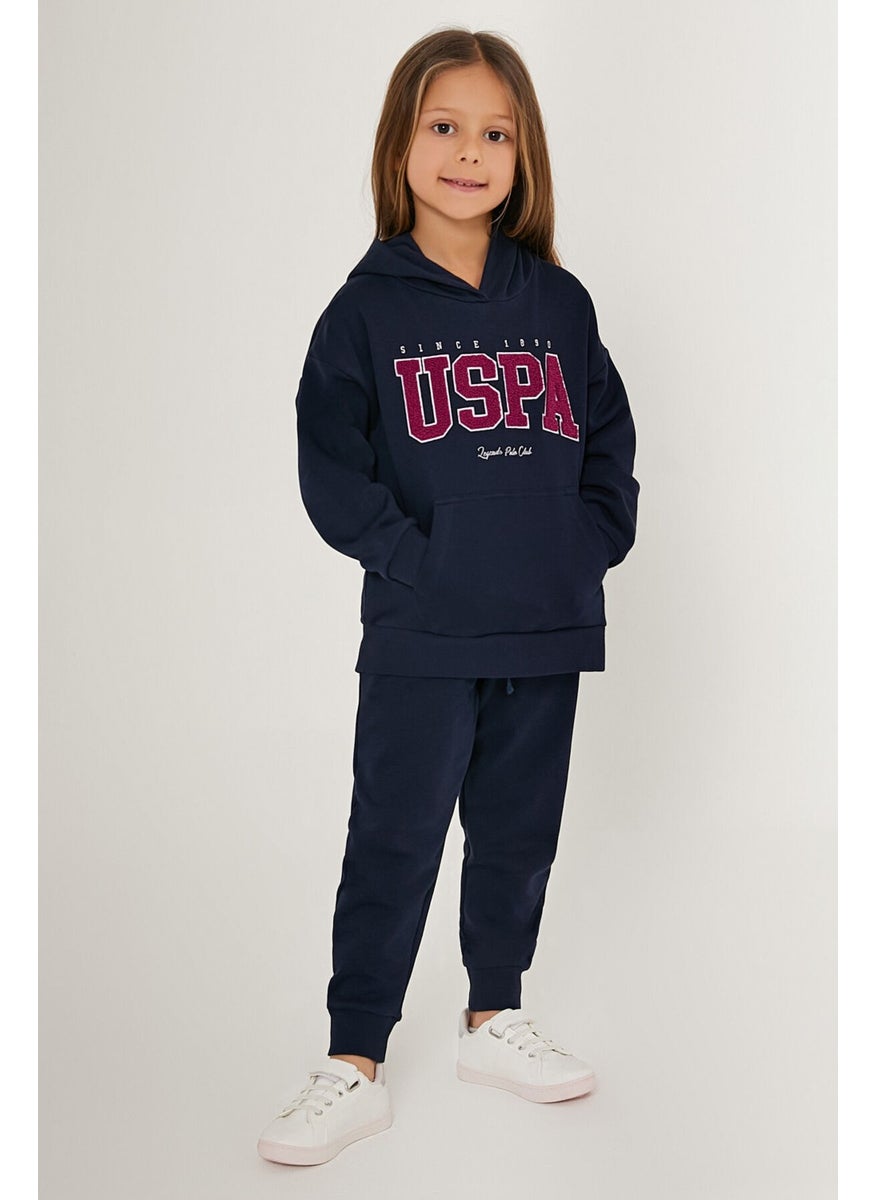 BASE. Polo Assn. Legend Polo Club Navy Blue Girls Tracksuit Set