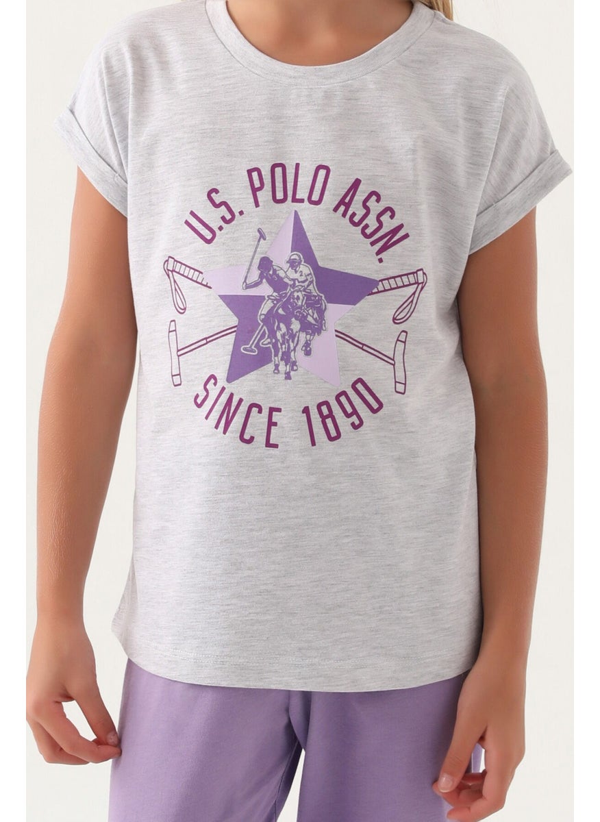 U.S. Polo Assn Licensed Starry Snow Melange Girls Pajama Set