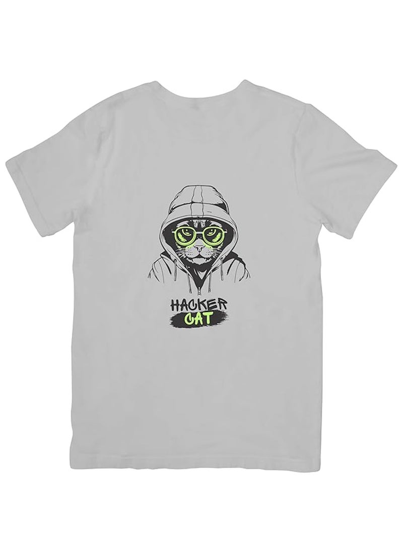 Unisex Hacker Cat Award Winning AI Art T-Shirt, Gift for Coders, Programmers, Tech-savvy Individuals