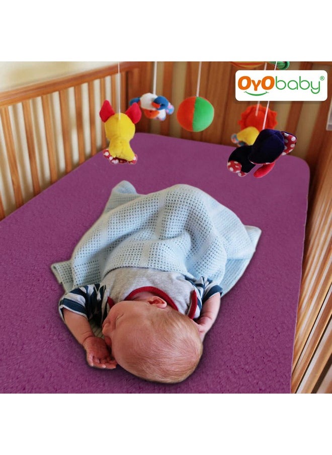 OYO BABY Quickly Dry Sheet for New Born Baby, Extra Absorbent & Anti-Piling Fleece Soft Dry Sheet, Reusable Waterproof Baby Dry Sheet for Toddler Infant, Small Size (Small - 70 cm X 50 cm), Rani Pink